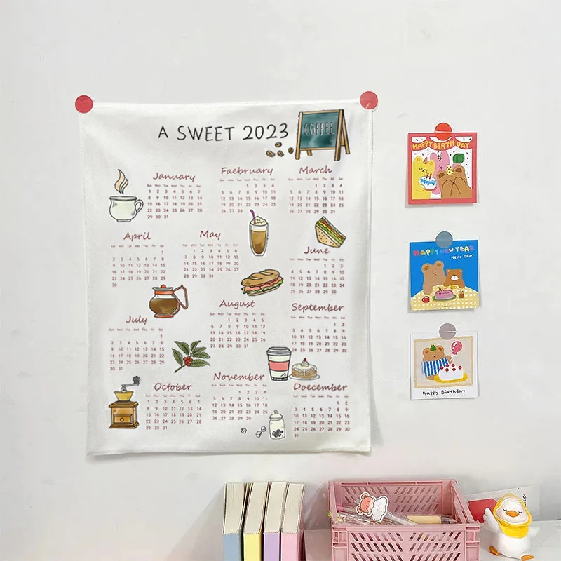2023-calendar-hanging-cloth-ins-kawaii-wall-calendar-tapestry-creative-decoration-hanging-cloth-home-wall-background-photo-props-aliexpress
