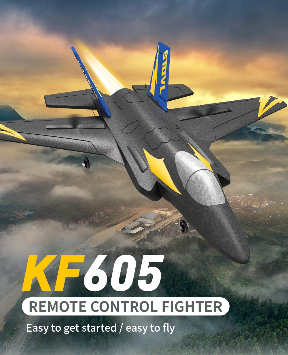 kF605 Polystyrene Glider Rc Plane Gyroscope - 2.4G 4CH 6Axis Rollover Airplane Remote Control Aircraft Electric Drone Helicopter Jet Toy 9 kF605 Polystyrene Glider Rc Plane Gyroscope, 1 KF6O5 REMOTE CONTROL FIGHTER Easy to start easy