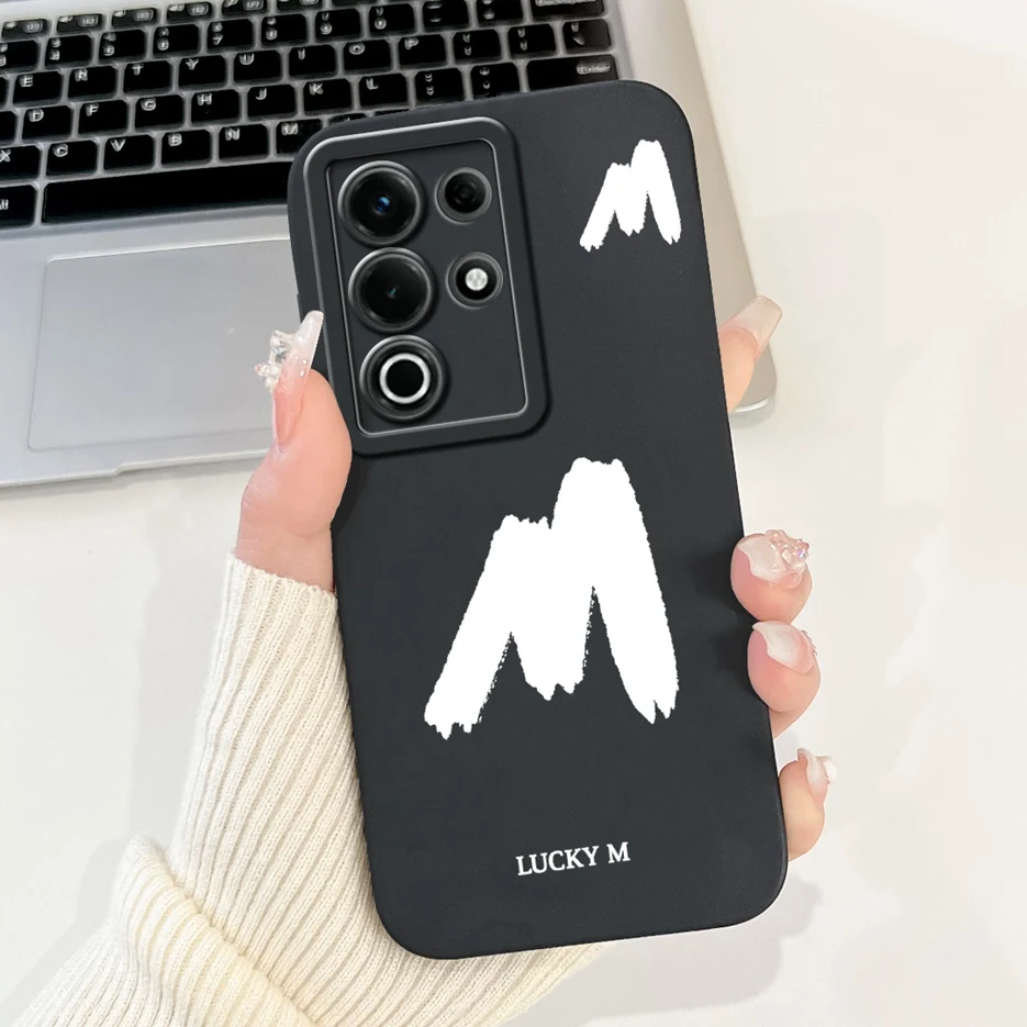 Fashion Lucky Letters Matte Soft TPU Phone Case Cover - Stylish Protective Back Cover