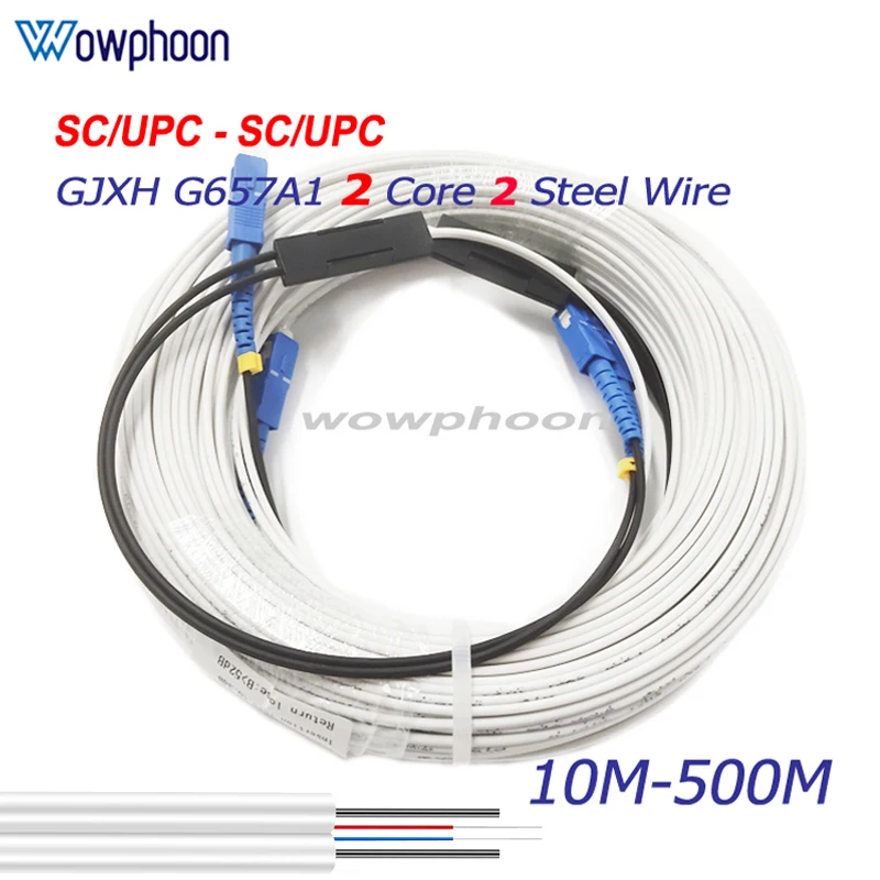 

Оптоволоконный кабель 2SC/UPC-2SC/UPC, 2 стальных провода, 2-жильный FTTH прямой кабель для помещений, 50/150 м, белый G657A FTTH прямой кабель, Соединительный шнур