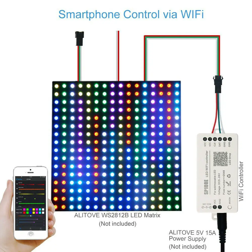 

Модифицируемая Светодиодная лента RGB/RGBW с Wi-Fi контроллером SP108E
