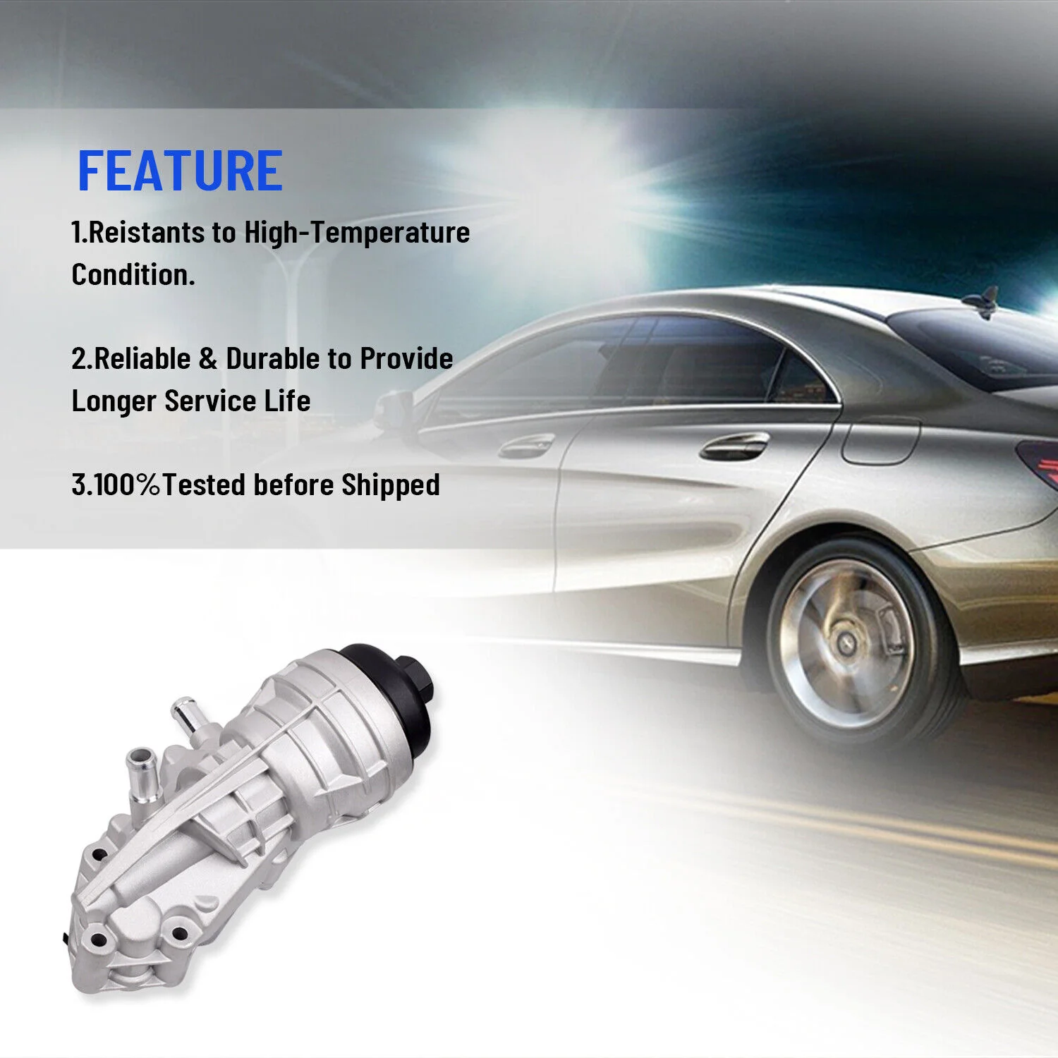2701800810 2701800500 2701800610 Aluminum Engine Oil Cooler Filter Housing Fit Mercedes Benz A GLA GLB-Class CLA 180 200 220 250