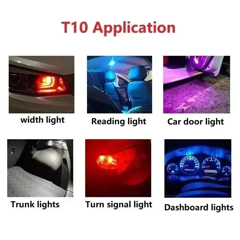 T10 W5W COB 12V LED Light Bulb High Brightness Bulb Side Marker License Plate Light Interior Reading Tail Lamp Auto Modification