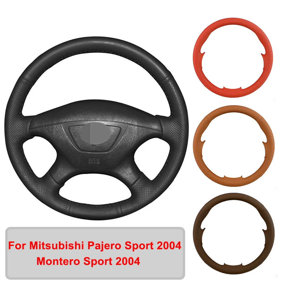 HandstitchedArtificialLeatherCarSteeringWheelCoverForMitsubishiPajeroSportMontero