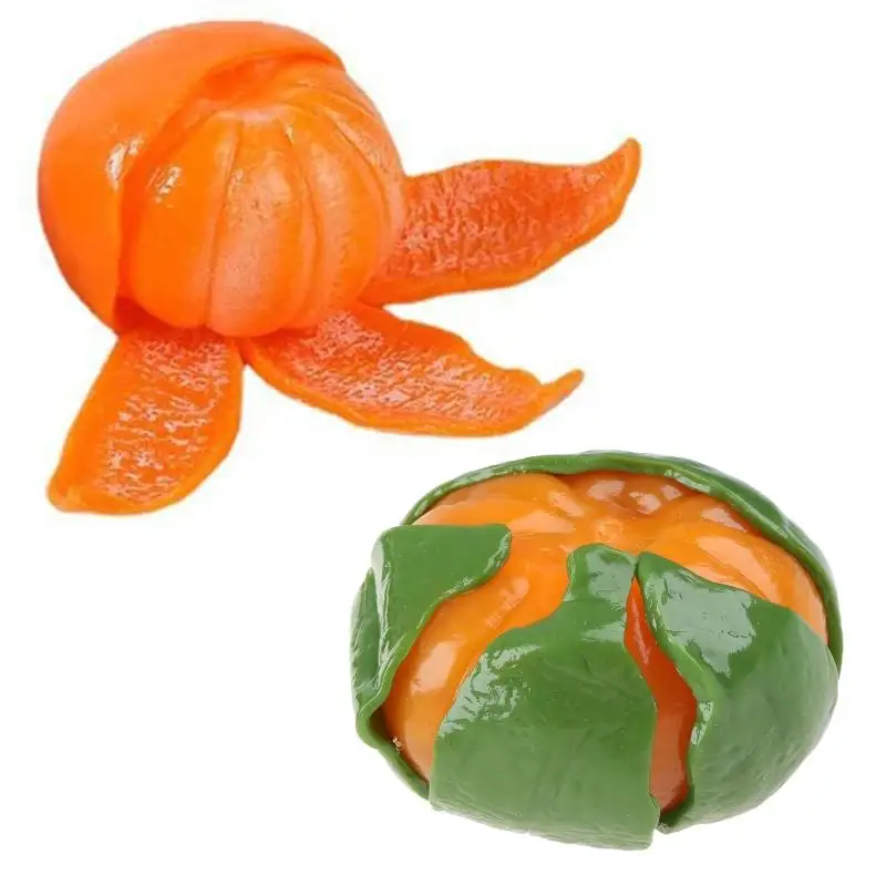 Sensory Trick Toy Miniature Novelty Toy Squeeze Squishy Orange Peel Pinch Ball