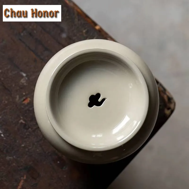 500ml Plant Ash Glaze Japanese Ceramic Tea Basin Tea Residue Barrel With Cover Tea Basin Cup Wash Kung Fu Tea Ceremony Utensils