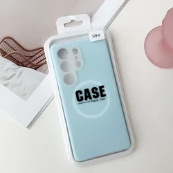 Solid Color Jelly Silicone Magnetic Lens Protection Case with Box - Galaxy S23+ (Blue)