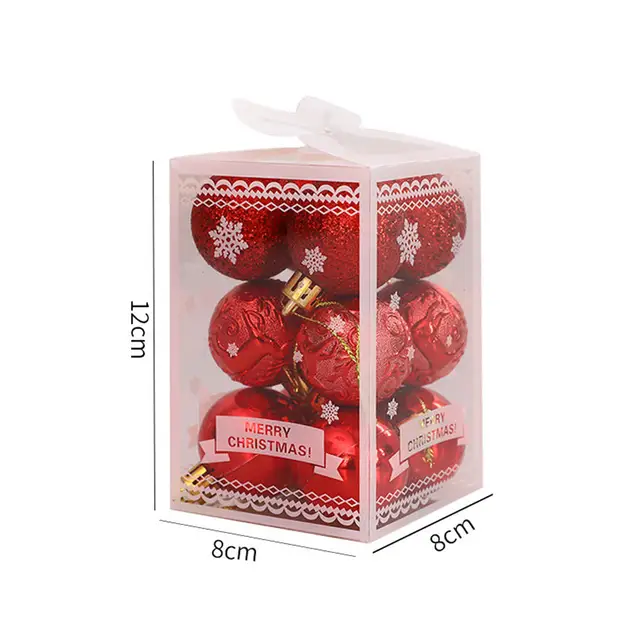 6pcs/box Colorful Christmas Ball Ornaments Xmas Tree Decoration