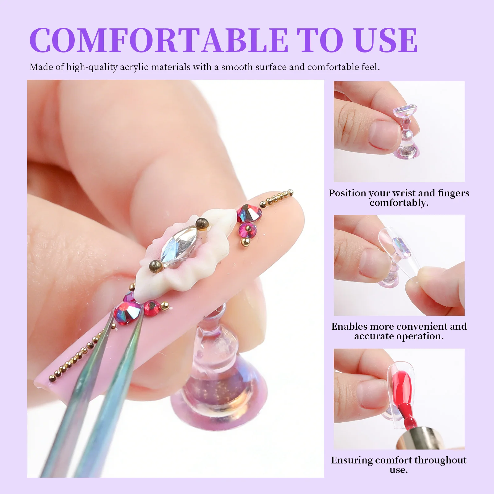 5 Stück/Set Aurora Farbverlauf Schmetterling Nagelständer Magnetischer Falschnagelhalter Press-On Nagel Display Übungsnagel-Werkzeuge für Anfänger – Detail 9