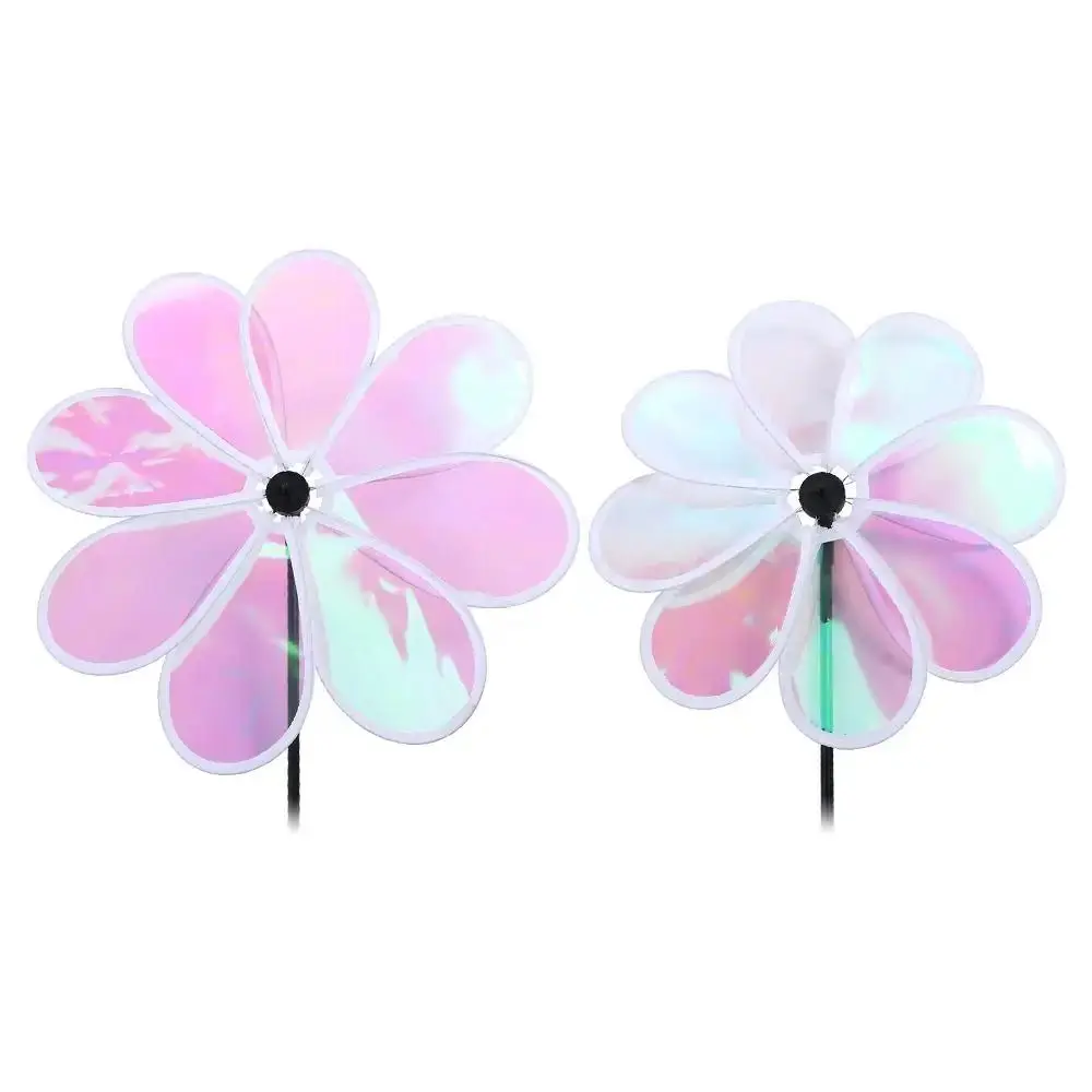 Color Bird Repelling Windmill Outdoor Grounding Mounted Reflective Changing Windmill Wind Spinner Kindergarten Children's Toys