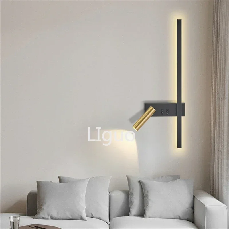 

Wall lamp Nordic modern creative led simple living room sofa background decorative lamp reading bedroom bedside lamp