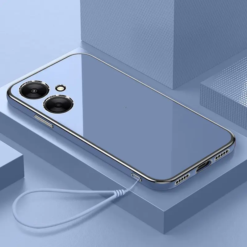 Luxury Square Curly Shockproof Bumper Case - Cute Soft Protective Cover