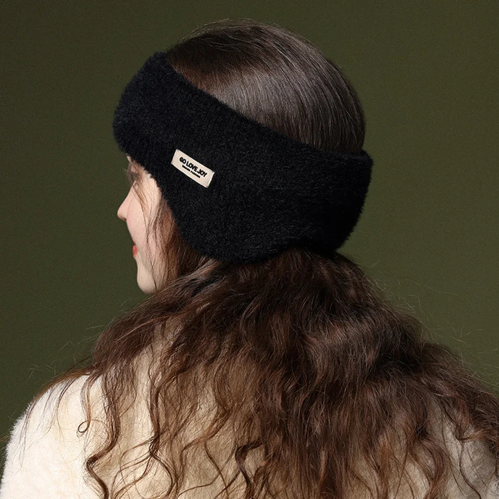 Winter Warm Knitted Earmuffs Windproof Thick Plush Ear Protection Cycling Headband Men Women Outdoor Running Thermal Ear Flaps