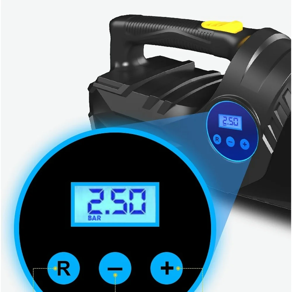 Car Inflator and Vacuum Cleaner Dual Use Portable Electric Tire Inflator Emergency Lighting Car Supplies