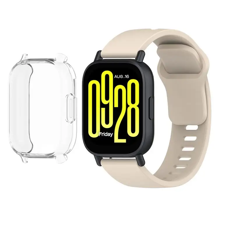 Enhanced Protective Case and Strap Set for Smartwatch - Soft Screen Protector, All-Around Bumper Shell, and Adjustable Band