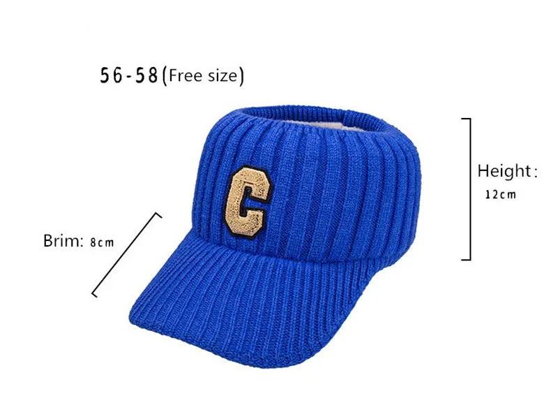 Căciulă de schi casual pentru femei, cu litere C solide, sport, unisex, iarnă caldă, vizor, pălării de agrement, șapcă gorros_voghion.com