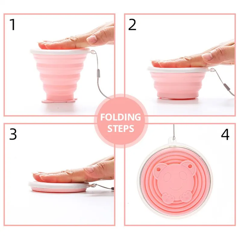 silicone water cup Portable Folding Environmental Friendly Outdoor Travel Children Sports Brushing Mouthwash Cup