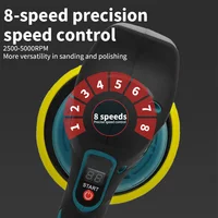 Polisseuse de voiture électrique Makita sans fil, 8 vitesses, affichage numérique, machine à polir et cirer les voitures, compatible avec batterie Makita 18V 3