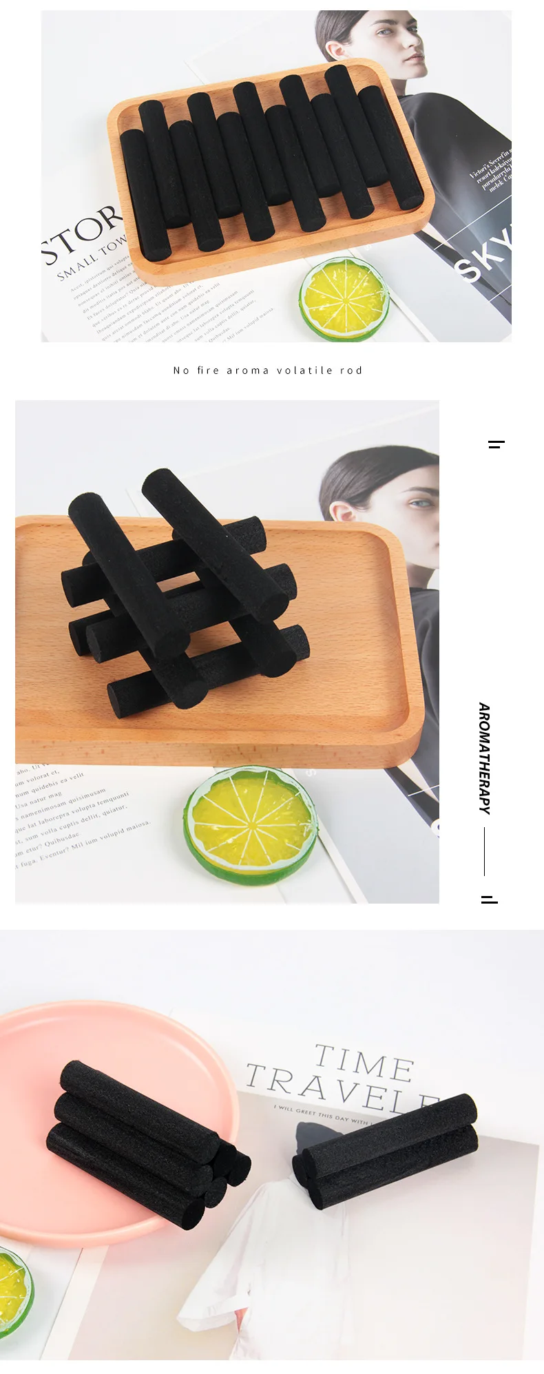15CMX15MM Home Fragrance Black Thicken Fiber Rattan Sticks Essential oil Diffuser Sticks Home Decor DIY Reed Diffuser Sticks