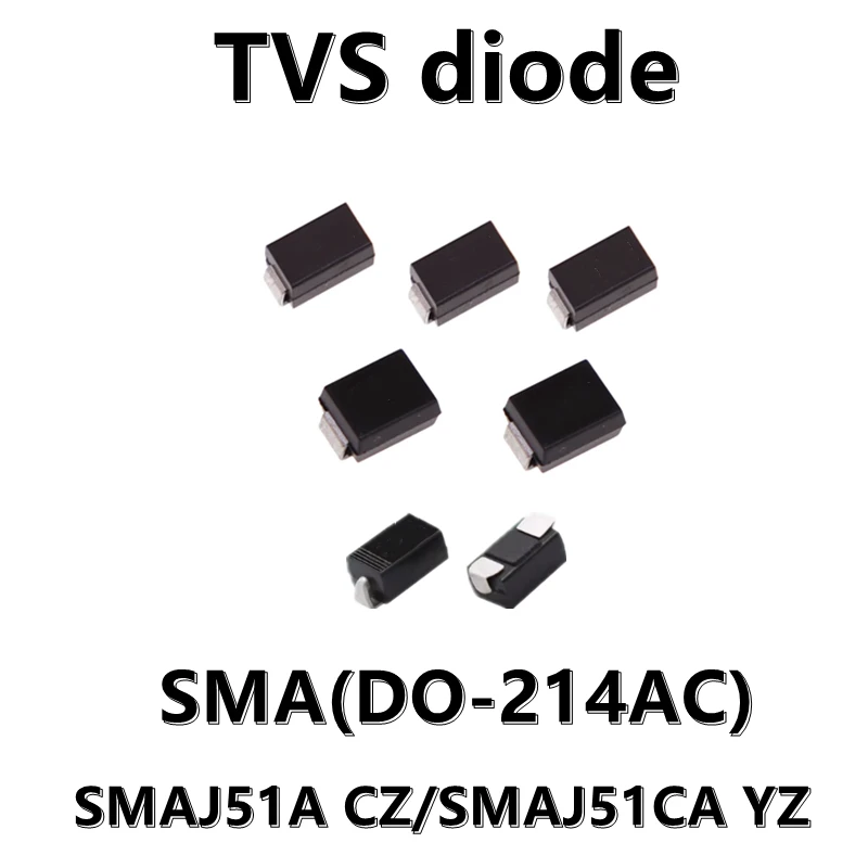 (20 Pz) Smaj51A Cz Smaj51Ca Yz Smd Tvs Diodo Di Soppressione Transitoria Sma Do-214Ac 51V