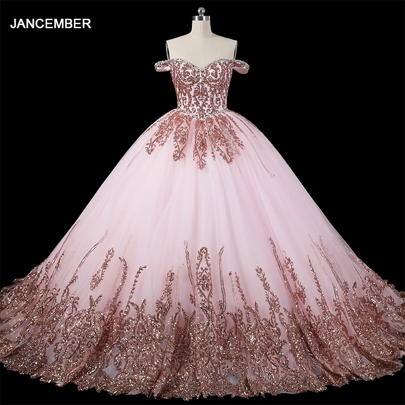 

JANCEMBER Gorgeous Quinceanera Dresses Organza Ball Gown Sequined 2 in 1 Detachable 2023 Pink Sweetheart HMY02 Bar Mitzvah