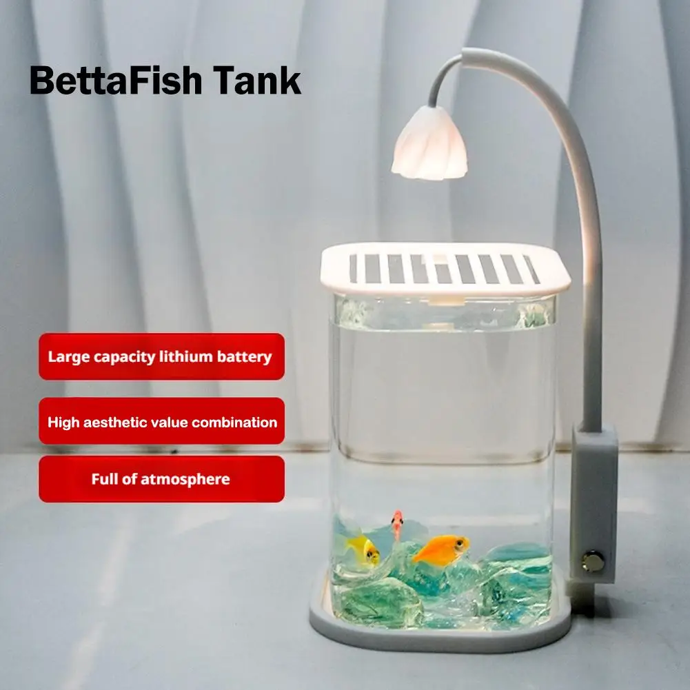 [Free Ornaments] Mini Desktop Fish Tank Creative Ornaments Office Healing Internet Celebrity Small Ecological Landscape Glass Fi
