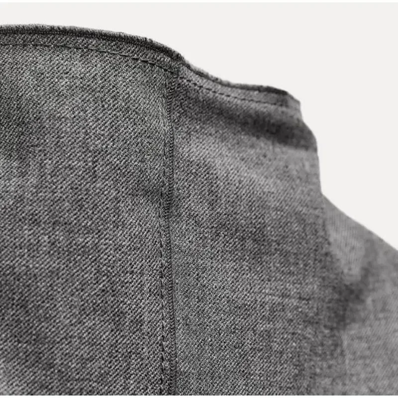 Vestido largo sin mangas con cuello alto y abertura en la espalda para mujer, recto, liso, ajustado, de cintura alta, con cremallera, otoño 2025