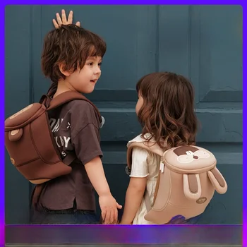 Zoyzoii Kids Backpack Girls Kindergarten Boys Baby Friends Towing Rope Outdoor Double Shoulder Bag Cotton Cute School Bag 1
