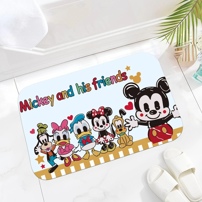 

Disney Mickey Doormat Floor/Bath/Kitchen/Beach Mat Flannel Sponge Fabric 3D Printed Shaggy Custom Decoration for Bedroom
