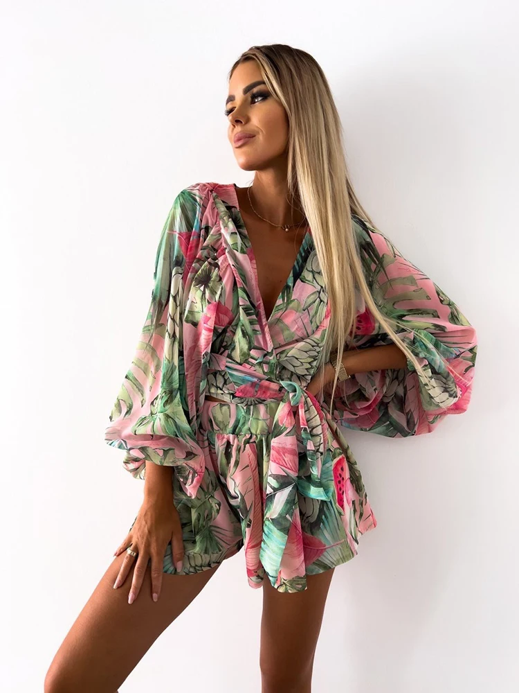 Sexy Deep V Neck Jumpsuit For Women Summer Casual Boho