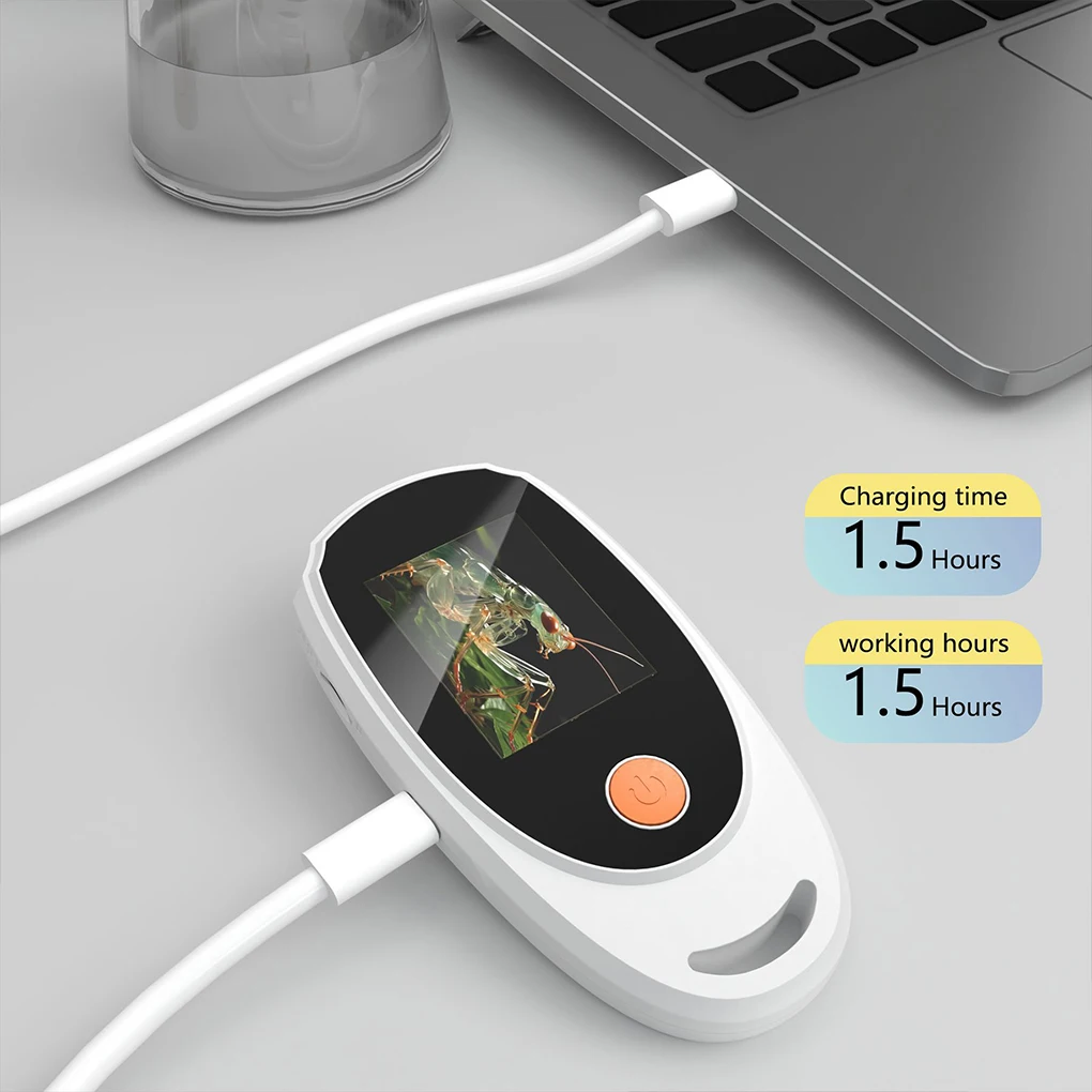 Portable Magnifying Glass for Kids Handheld Digital Microscope with 2.0 Inch IPS Color Screen, 8 Adjustable 3-Level LED Lights