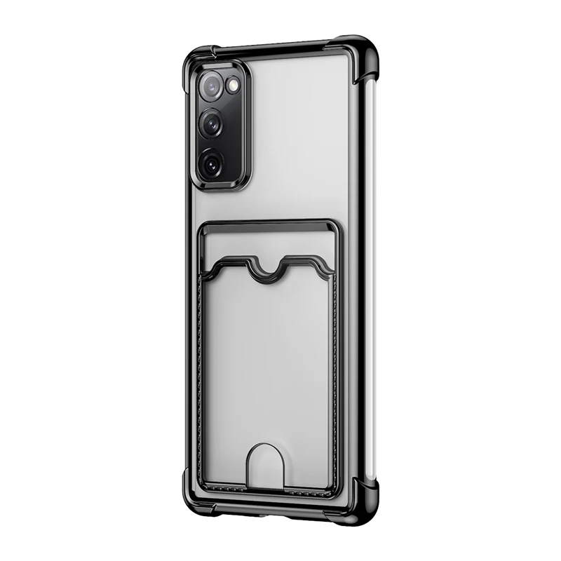 Luxury Shockproof Transparent Phone Case with Card Slot Wallet Cover