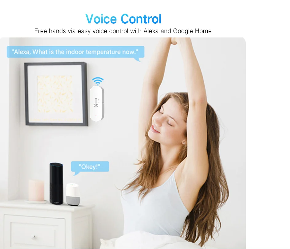 Tuya Zigbee Smart Temperature And Humidity Sensor APP Remote Monitor For Smart H