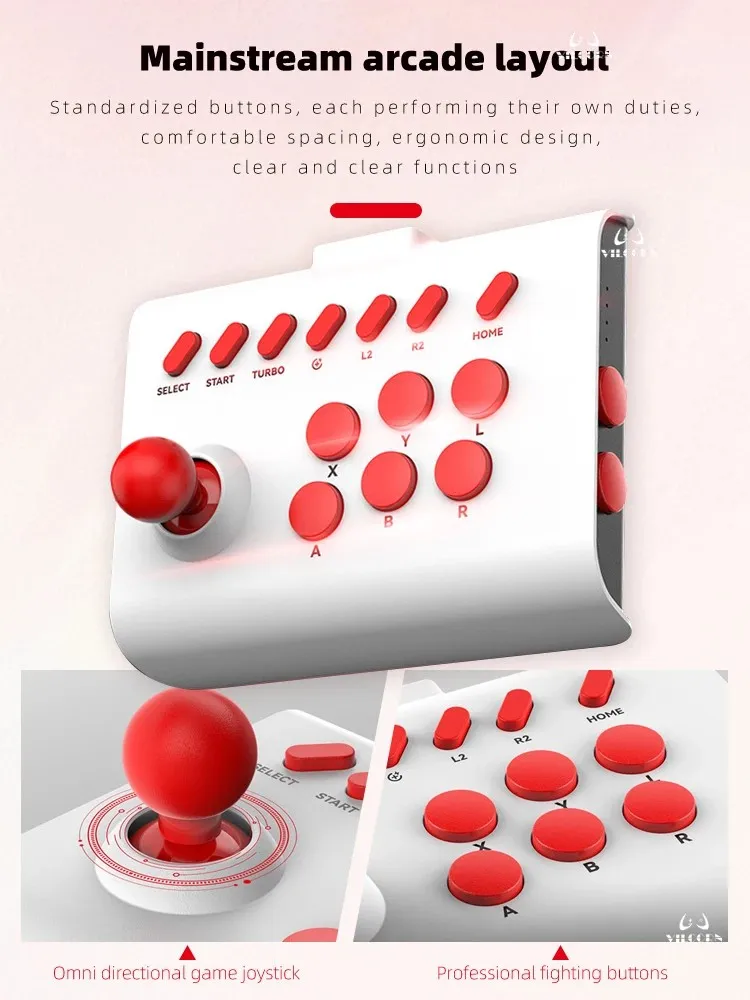 PC/안드로이드/iOS/스위치/PS3/PS4용 아케이드 조이스틱 무선 게임 컨트롤러, 스트리트 파이터/마메용 파이팅 스틱