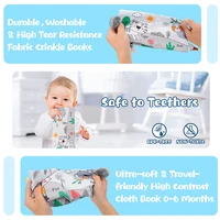 Soft Baby Books 3D Touch & Feel Sensory Cloth Book – High Contrast Stroller Toy for Infants
