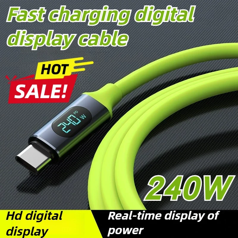 1.5m Cable Length USB C Cable 240W with Digital Display Latest Model Fast Charge USB C To C USB A To C 480Mbps Sync for Gaming 