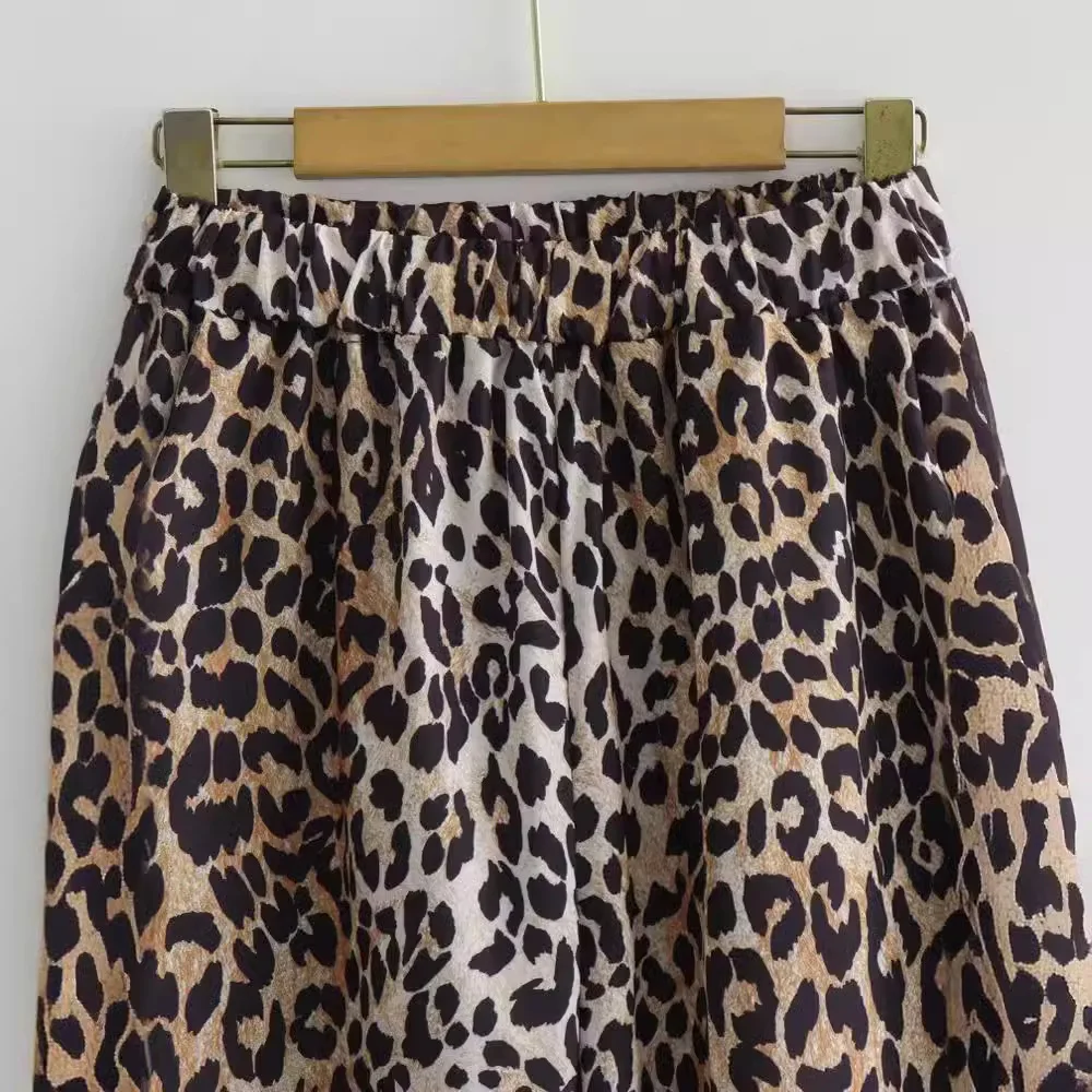 Spring and Summer Casual Leopard Print Women's Pants Fashion Street High Waist Chic Pants Retro Women's Pants 2024