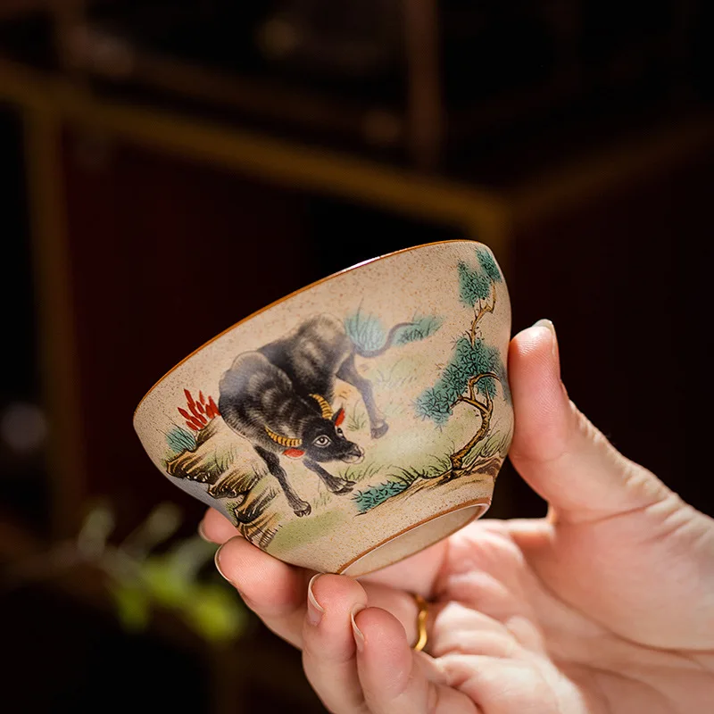 Chinese Zodiac Pottery Cups Tea Cup Set Teaware Animals Bowl Tea Ceremony Tiger Teacup Kungfu Cup 12 Style