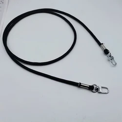 Elegant PU Leather Crossbody Shoulder Strap - 120cm Replacement with Buckle (Black silver buckle)