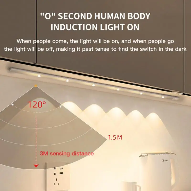 

Motion Sensor Light Wireless LED Night Light USB Rechargeable Night Lamp For Kitchen Cabinet Wardrobe Lamp Staircase Backlight