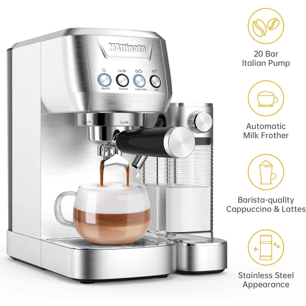 Espresso Machine, 20 Bar Cappuccino Machines for Home, Latte Machine with Automatic Milk Frother, Coffee Maker 3