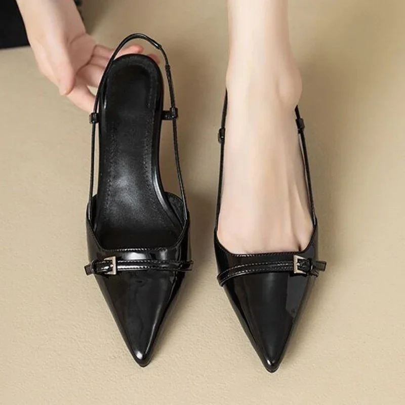 Women High Heels Shoes Pointed Toe Sexy Mid Heels Party Shoes Women Sandals Designer Summer Brand Pumps Slingback Casual Shoes Dress Slippers women dress shoes women slingback sandals