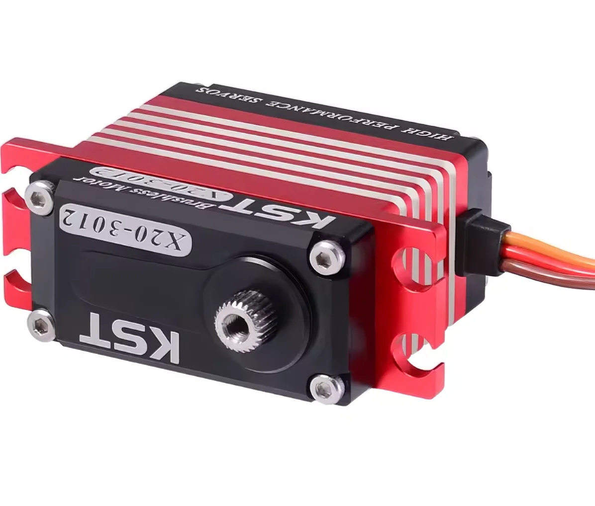 Servo KST X20-3012 35kg Métal Brushless pour Avion RC, vue rapprochée du connecteur et des engrenages