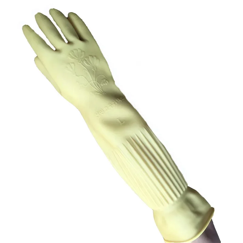 Cleaning Gloves Long Anti-reflux Rubber Household Gloves Anti-slip Wear-resistant Kitchen Cleaning Laundry Car Wash Gloves Gardening