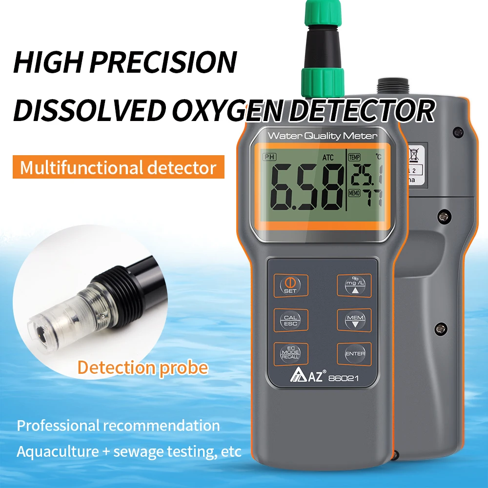 

Dissolved Oxygen Meter 0.0-30.0 mg/L Oxygen Content Detector High Precision Electrode for Hydroponics Aquaculture Fish Tank