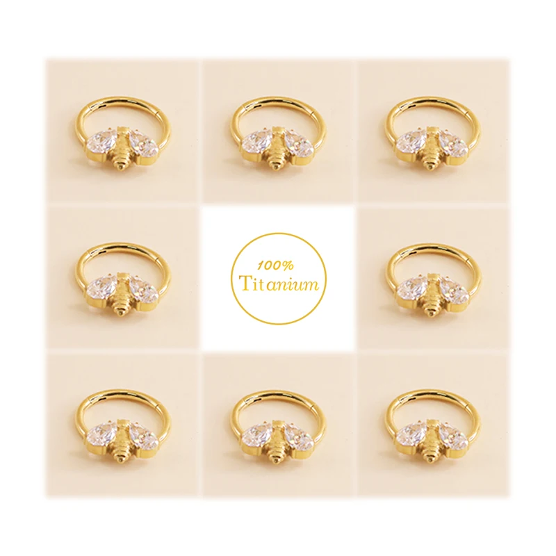 Tragus Piercing Earrings G23 Titanium Septum Piercing Nose Rings Zircon Series Clicker Hoop Cartilage Ear Piercing Body Jewelry