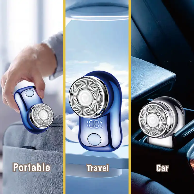 Mini electric shaver men's bag travel shaver portable beard Type-C intelligent digital display lightweight
