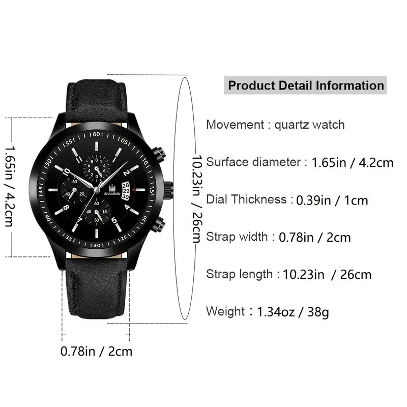 New Watch Men Fashion Casual Leather Belt Watches Fashion Men's Versatile Calendar Business Quartz Watch