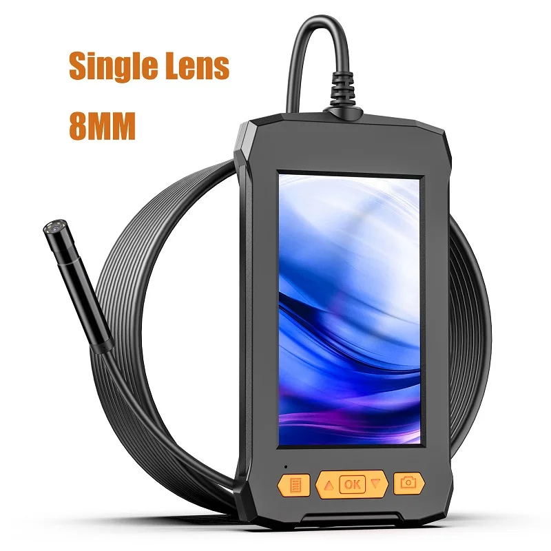 Industrial Endoscope Camera Signal&Dual Lens 4.3 Inch Screen HD1080P Monitor Car Inspection Borescope Waterproof 2600mAh P40S security surveillance system Surveillance Items