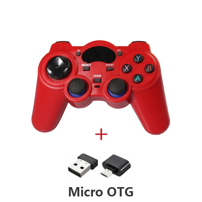 2.4G Wireless Game Controller Joystick Gamepad with OTG Converter for PS3 Android TV Box Raspberry Pi 4 Retropie Retroflag NESPi 